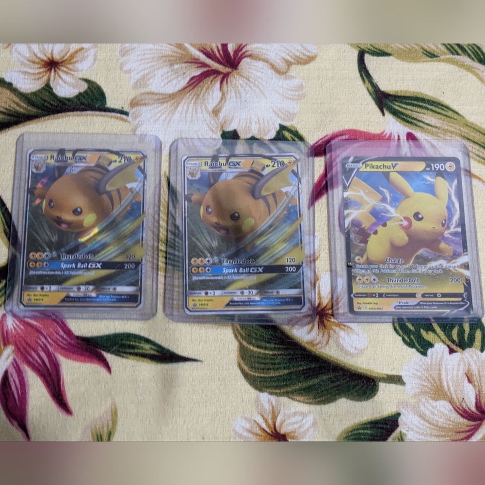 Pikachu & Raichu GX Pokemon Cards
